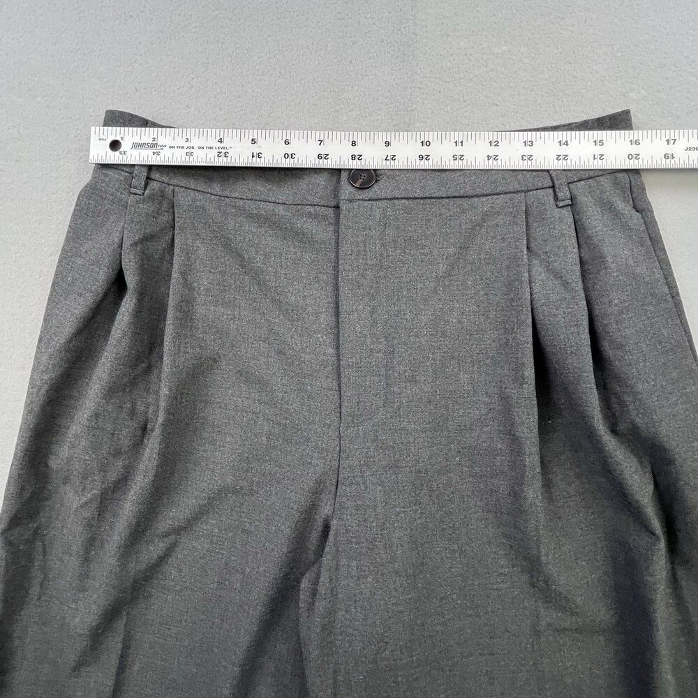 Zara Pants Women's Size Large Gray Wide Leg Pleated High Rise Trouser Dress - Picture 11 of 14